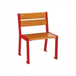 Fauteuil en acier et bois 5 lames Silaos® PROCITY - Sans accoudoirs Fauteuil en acier et bois 5 lames Silaos® PROCITY - Sans accoudoirs