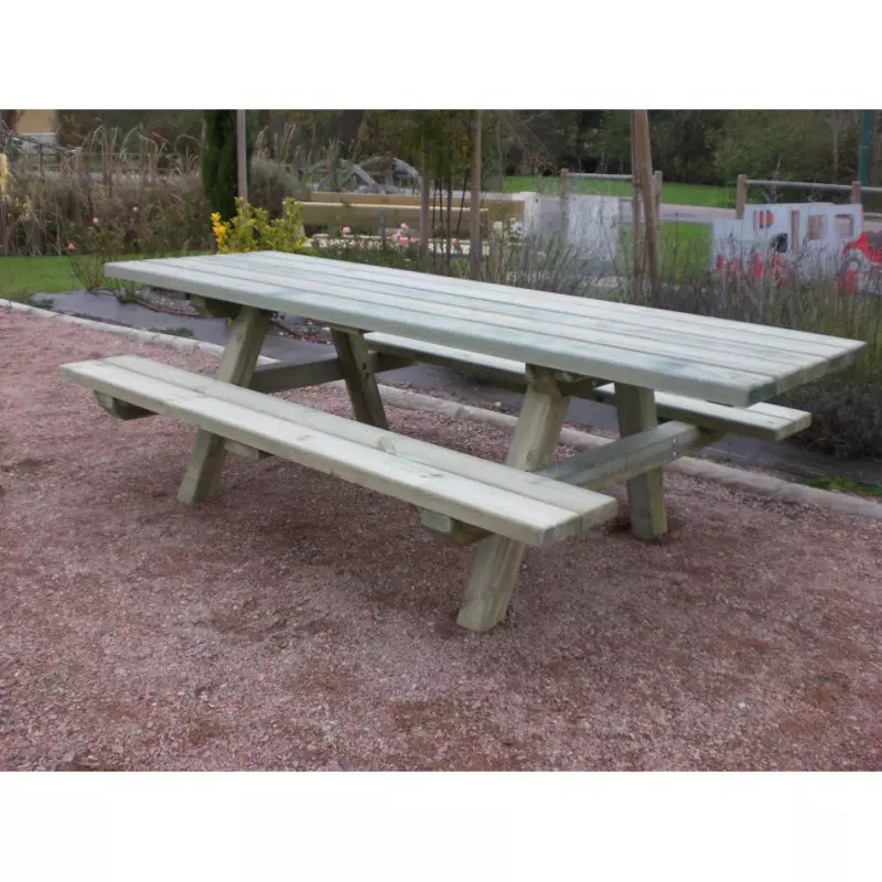 Table de pique-nique PMR en bois longueur 2,50 m