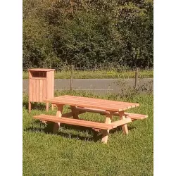 Table de pique nique en Douglas naturel Longueur 2m