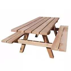 Table de pique nique en Douglas naturel Longueur 2m