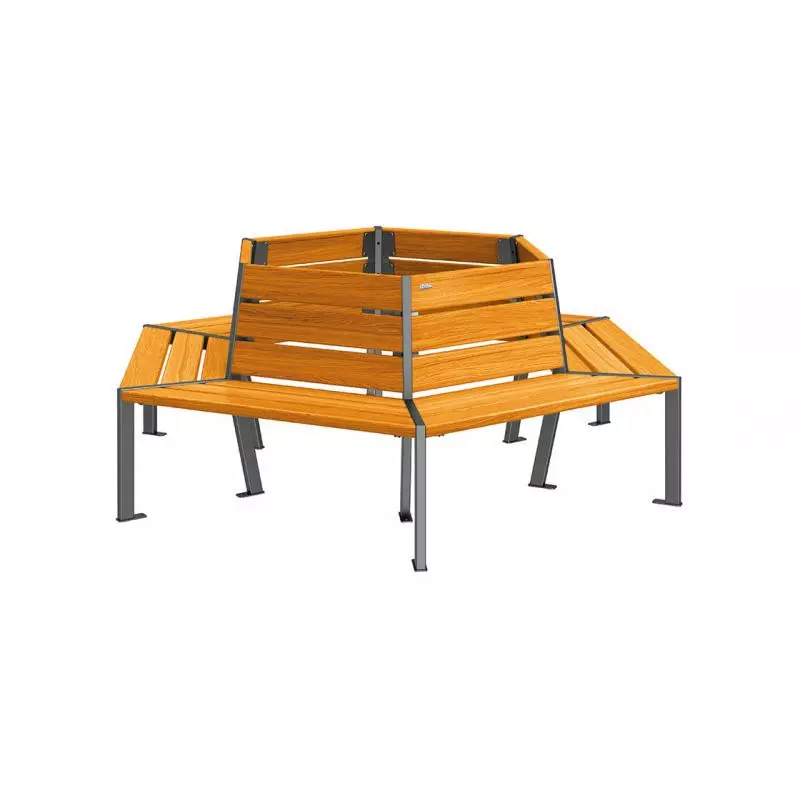 Banc tour d'arbre en bois Silaos® PROCITY