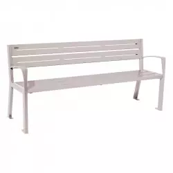 Banc public en métal 5 lames Silaos® PROCITY - avec accoudoirs Banc public en métal 5 lames Silaos® PROCITY - avec accoudoirs