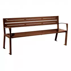 Banc public en métal 5 lames Silaos® PROCITY - avec accoudoirs Banc public en métal 5 lames Silaos® PROCITY - avec accoudoirs