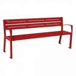 Banc public en métal 5 lames Silaos® PROCITY - avec accoudoirs Banc public en métal 5 lames Silaos® PROCITY - avec accoudoirs