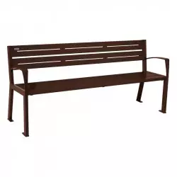 Banc public en métal 5 lames Silaos® PROCITY - avec accoudoirs Banc public en métal 5 lames Silaos® PROCITY - avec accoudoirs