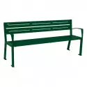 Banc public en métal 5 lames Silaos® PROCITY - avec accoudoirs