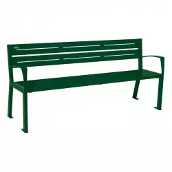 Banc public en métal 5 lames Silaos® PROCITY - avec accoudoirs Banc public en métal 5 lames Silaos® PROCITY - avec accoudoirs