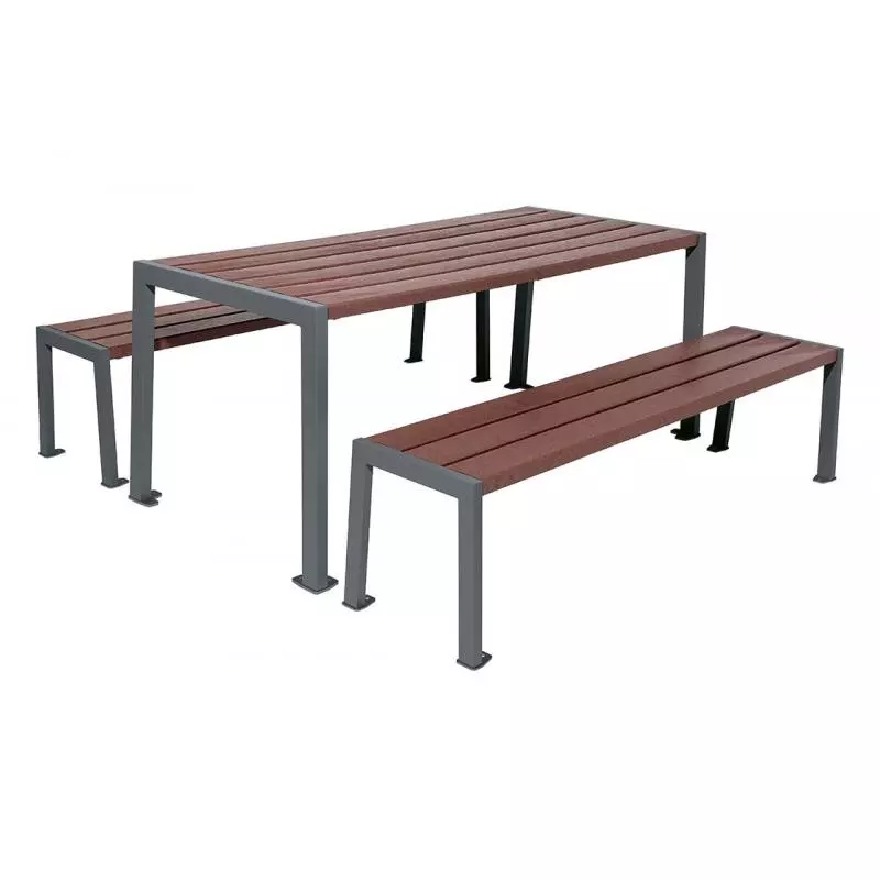 Table pique-nique en plastique recyclé Silaos® PROCITY