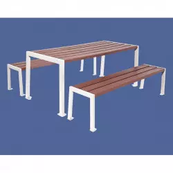 Table pique-nique en plastique recyclé Silaos® PROCITY