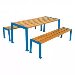 Table de pique-nique acier et bois Silaos® PROCITY Table de pique-nique acier et bois Silaos® PROCITY