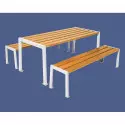 Table de pique-nique acier et bois Silaos® PROCITY