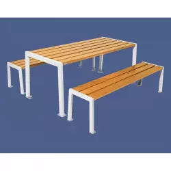 Table de pique-nique acier et bois Silaos® PROCITY Table de pique-nique acier et bois Silaos® PROCITY
