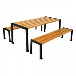 Table de pique-nique acier et bois Silaos® PROCITY