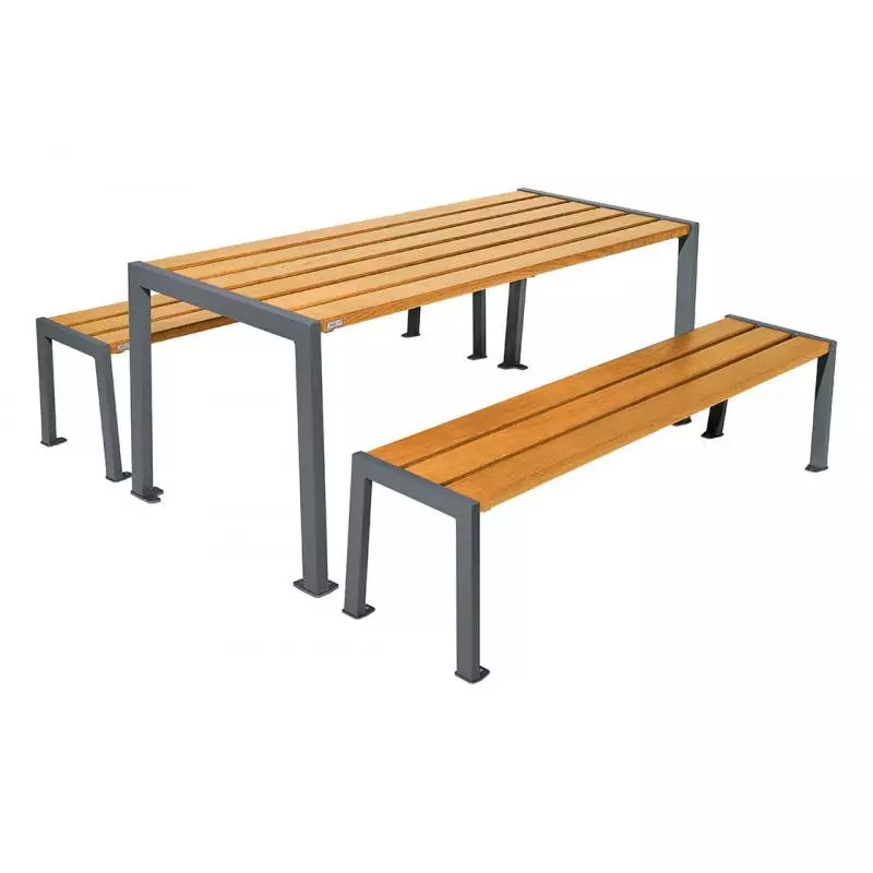 Table de pique-nique acier et bois Silaos® PROCITY