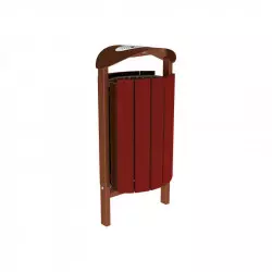 Corbeille 50 litres acier et bois Silaos® PROCITY - avec cendrier