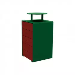 Corbeille avec couvercle acier et bois 120 litres Kub PROCITY Corbeille avec couvercle acier et bois 120 litres Kub PROCITY