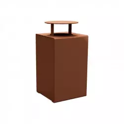 Corbeille de propreté en acier 120 litres Kub PROCITY - avec couvercle