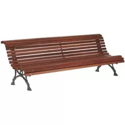 Banc public en bois exotique et fonte ROMANTICO Simple