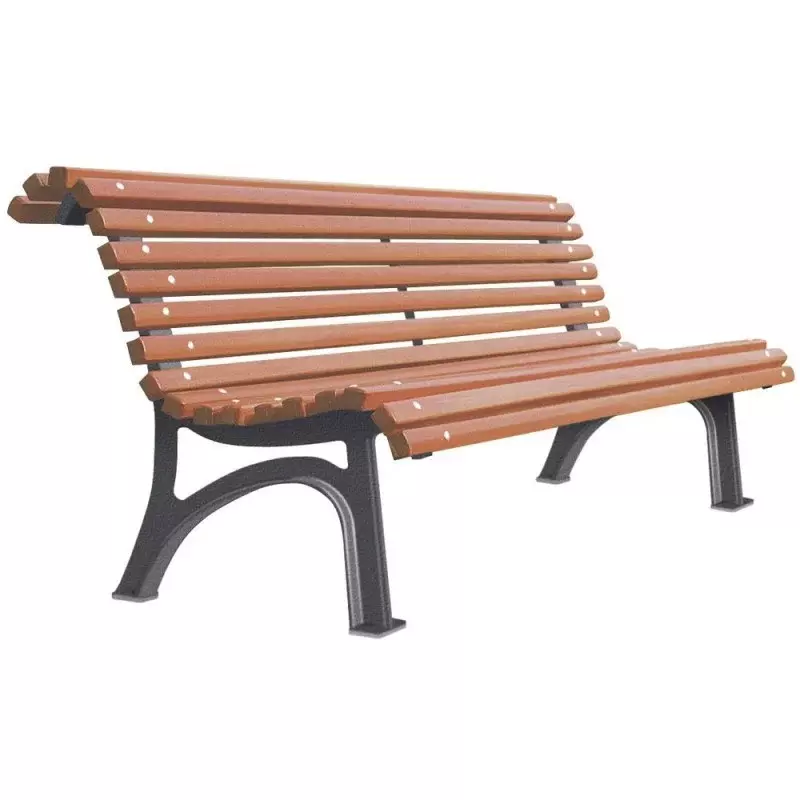 Banc de jardin public en bois et fonte PLAZA