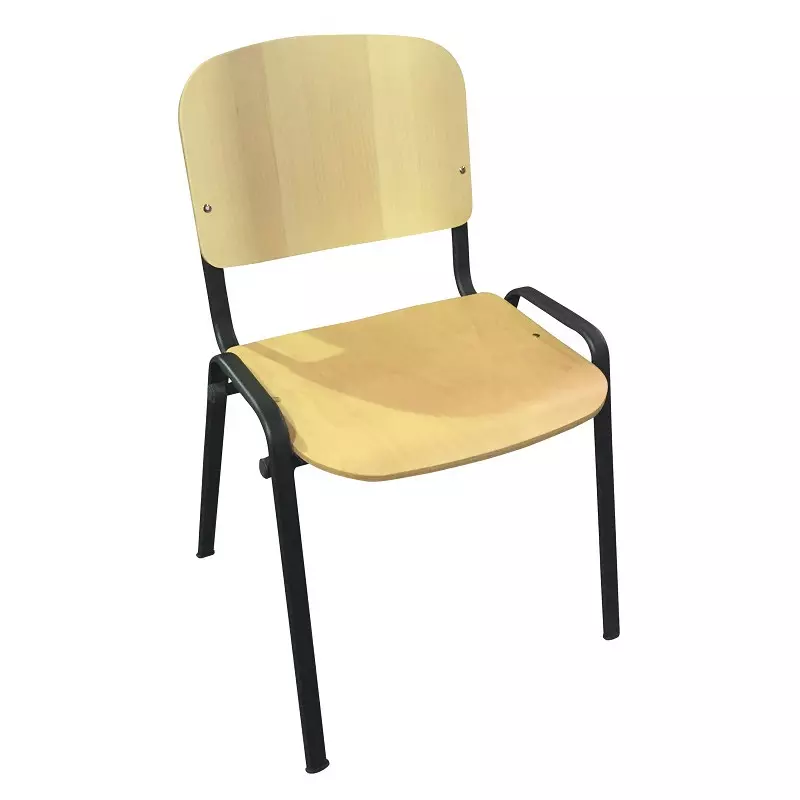 Chaise de collectivités empilable en bois ISO