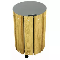 Poubelle ronde extérieure en bois