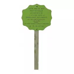 Panneau réglementaire pour aire de jeux