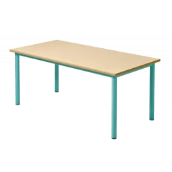 120 x 60 cm - Table maternelle 4 pieds plateau mélaminé