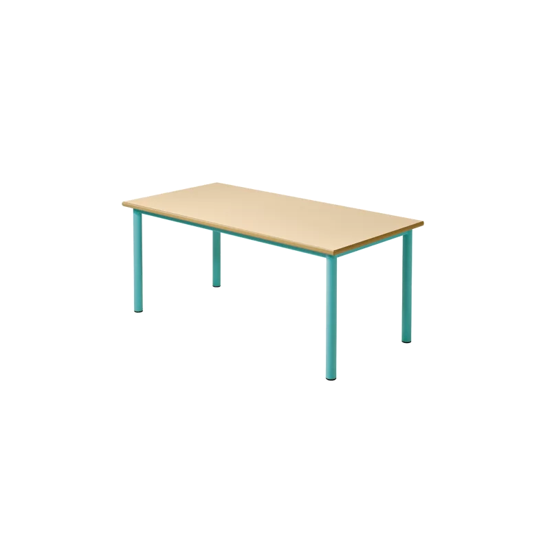 120 x 60 cm - Table maternelle 4 pieds plateau mélaminé