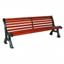 Banc communal en lames de bois exotique et pieds fonte BASTIDE