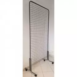 Grille d'exposition mobile avec roulettes