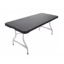 LIFETIME 183 x 76 cm - Table pliable polypro plateau noir