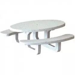 Table pique-nique en béton Ovale