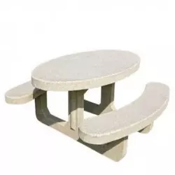 Table pique-nique en béton Ovale