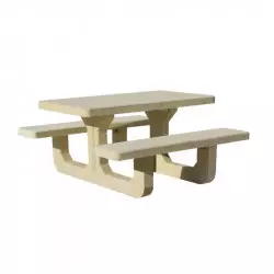 Table de pique-nique en béton armé de forme rectangulaire