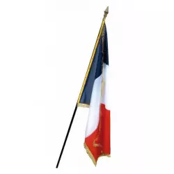 Drapeau français de façade avec frange