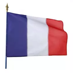 Drapeau français sur hampe