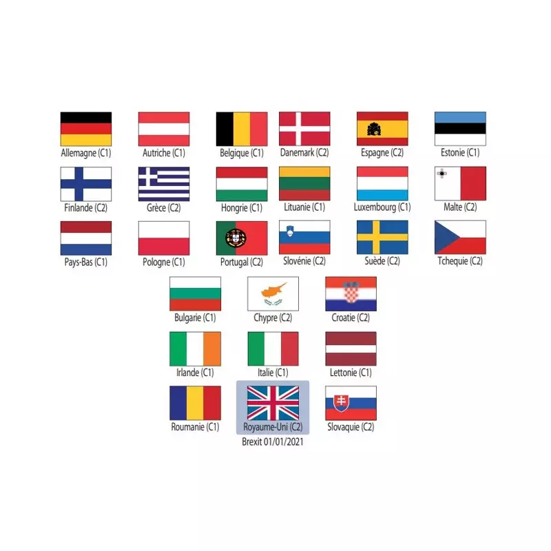 Drapeau pays de l'union européenne - Drapeau sur hampe - Drapeaux  Dimensions 20 x 30 cm Modèle Allemagne (C1)