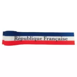 Ruban imprimé tricolore RF - Rouleau de 10 mètres