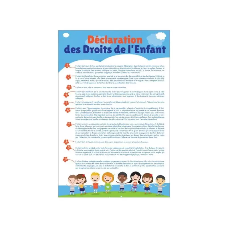 Plaque d'intérieur en PVC - Droits de l’enfant