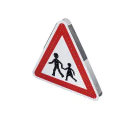 Panneau de signalisation triangle à LED - Attention enfant