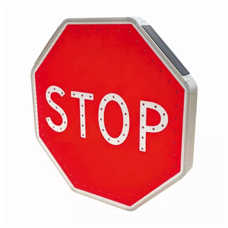 Panneau de signalisation octogonal à LED - STOP