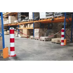 Balise de signalisation temporaire rouge et blanche