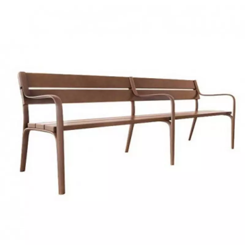 Banc public en bois exotique Catane Double