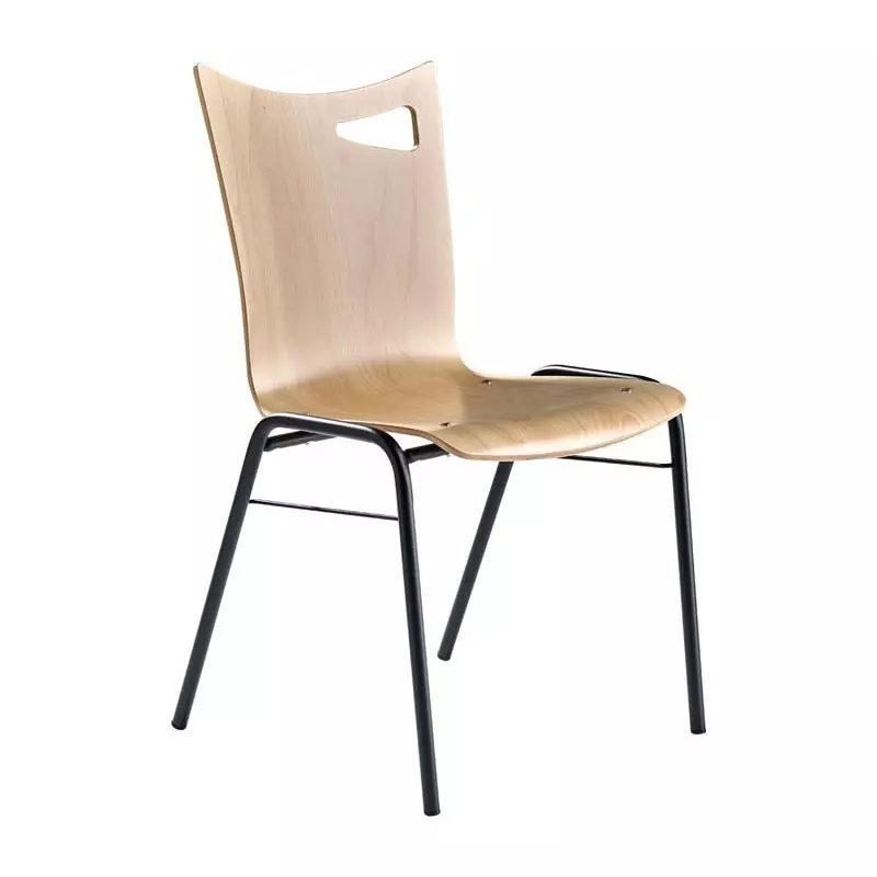Chaise empilable en bois luge - Chaise à coque bois Couleurs du