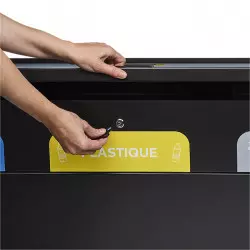 Meuble de tri sélectif triflux mobile