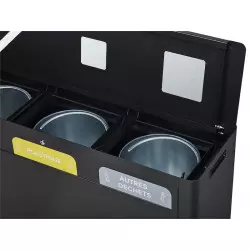 Meuble de tri sélectif triflux mobile