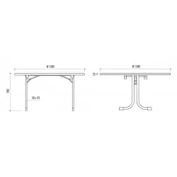 Table ronde pliante de collectivités multi-usages Vendée