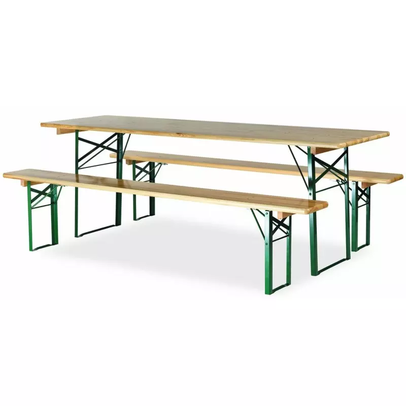 220 x 70 cm - Ensemble table et bancs brasserie