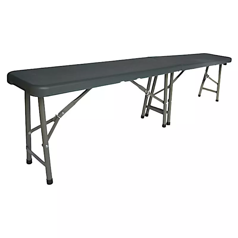 Banc plastique gris - Banc pliable - Mobilier Collectivités