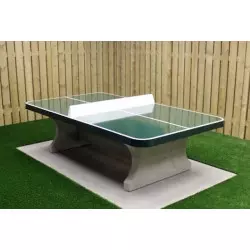 Table ping pong en béton verte coins arrondis